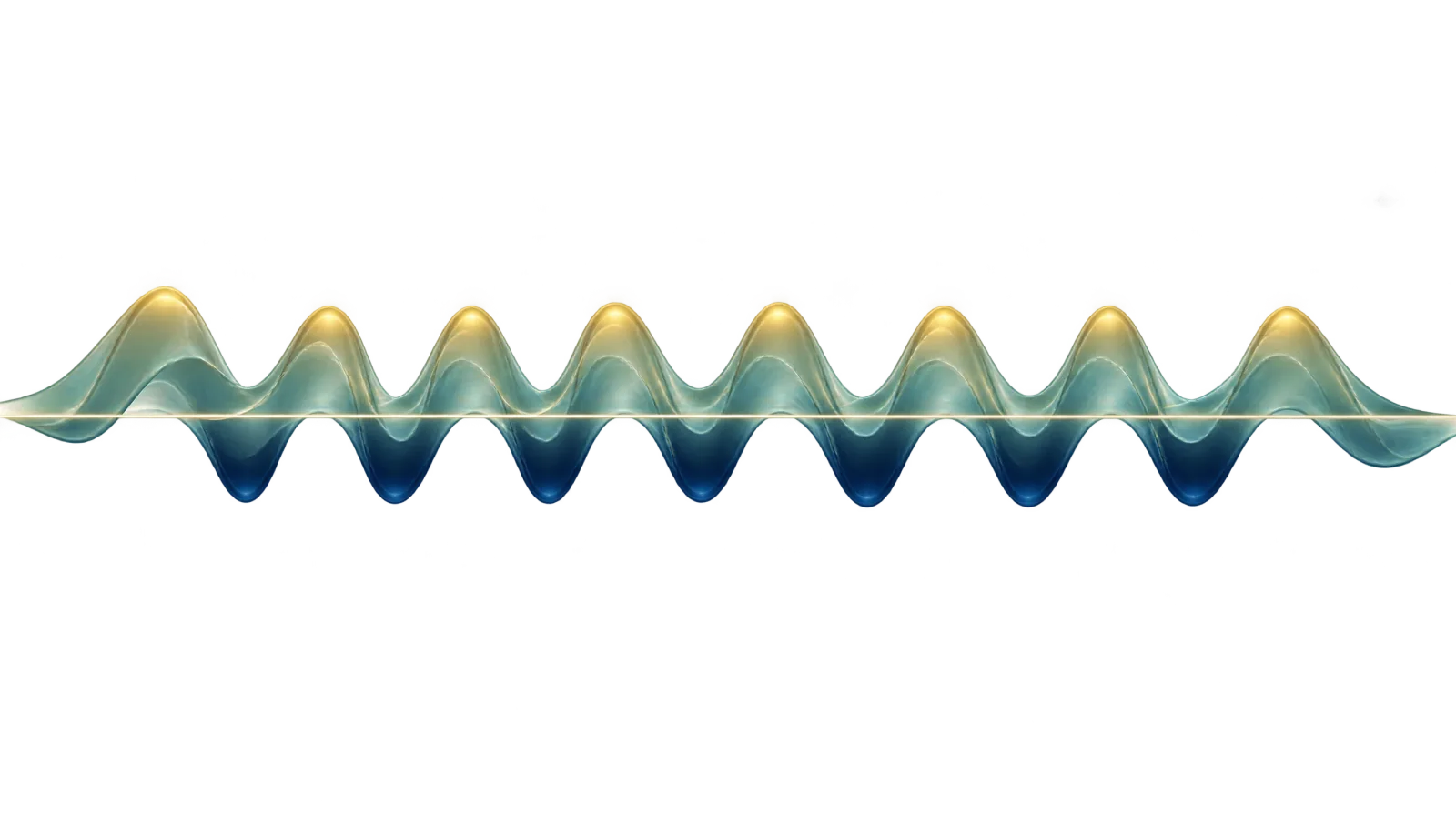 Ein Lichtband schwingt in vielen kurzen, gleichmäßigen Wellen über und unter einer Mittellinie, als Sinnbild für häufige Stimmungswechsel (schematisch).